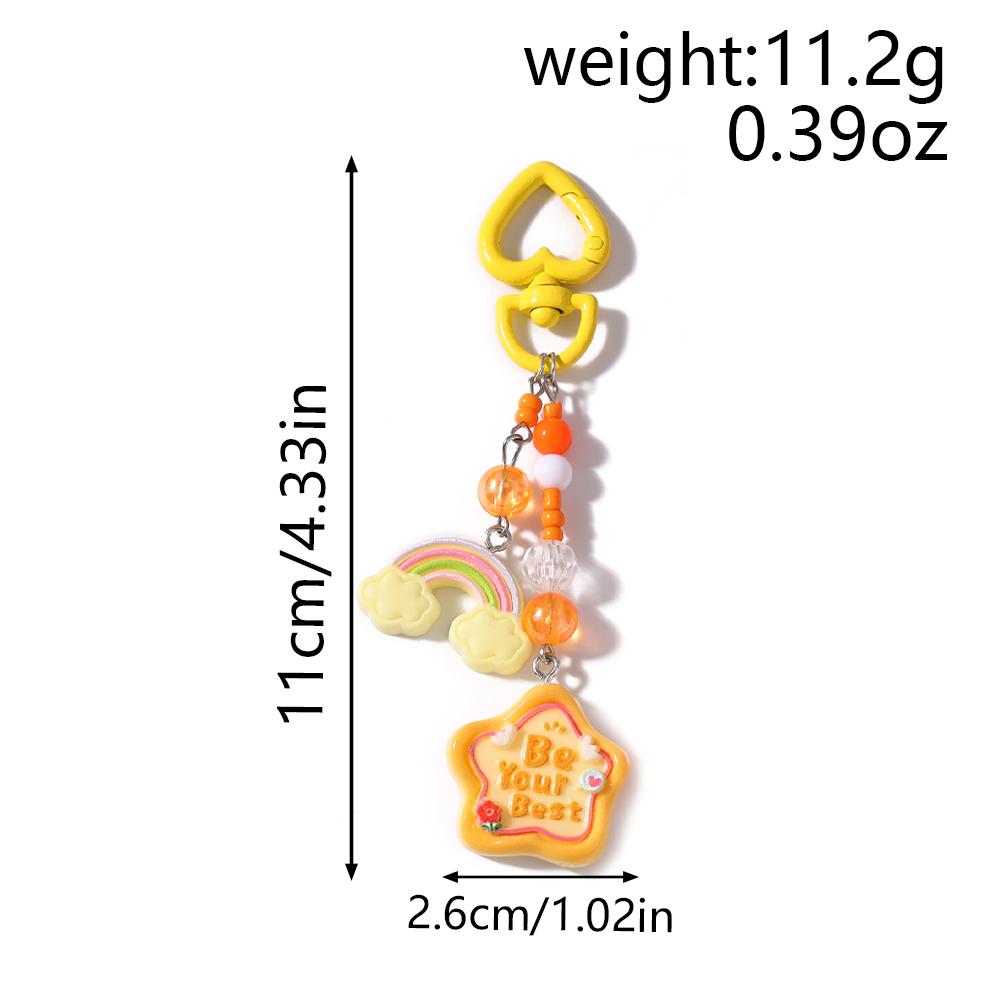 Cute Resin Star Love Heart Key Chain Women Girls 3D Bear Key Ring Pendants for Handbag Charms DIY Kid's Jewelry Gift