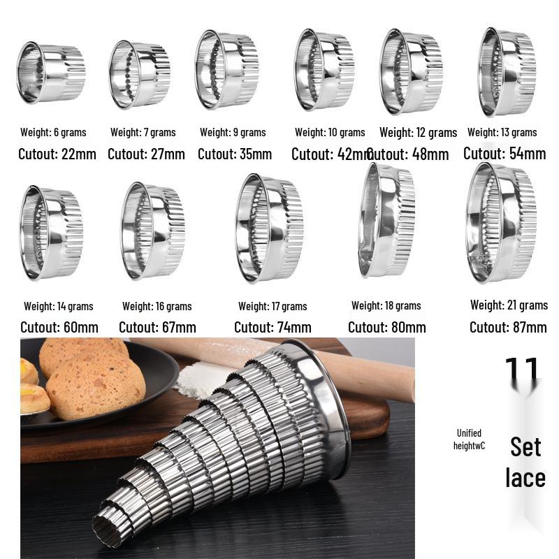 Ensemble de 14 anneaux ronds en acier inoxydable pour biscuits et gâteaux Mousse