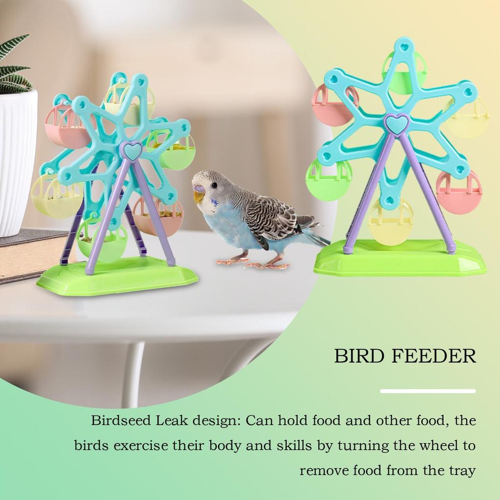 Bird Toys Foraging Wheel Parrot Toy Snacks Feeder Intelligence Growth Bird Supplies Parrot Ferris Wheel Bird Windmill Foraging