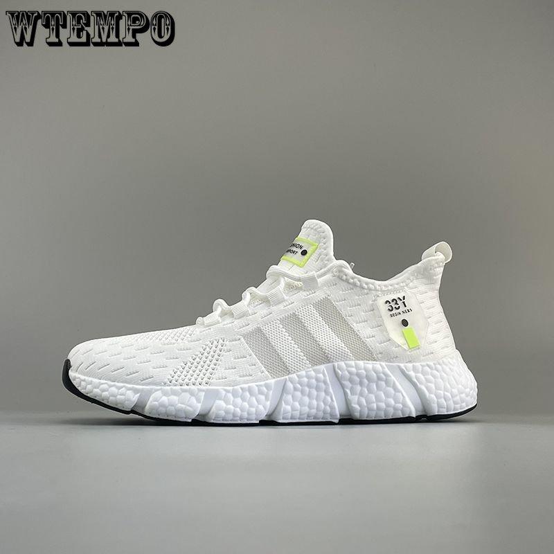 WTEMPO Summer Couple Sneakers Men's Breathable Lightweight Running Shoes Women's Mesh Hollow Casual Shoes Unisex Outdoor Soft Sole Sport Shoes