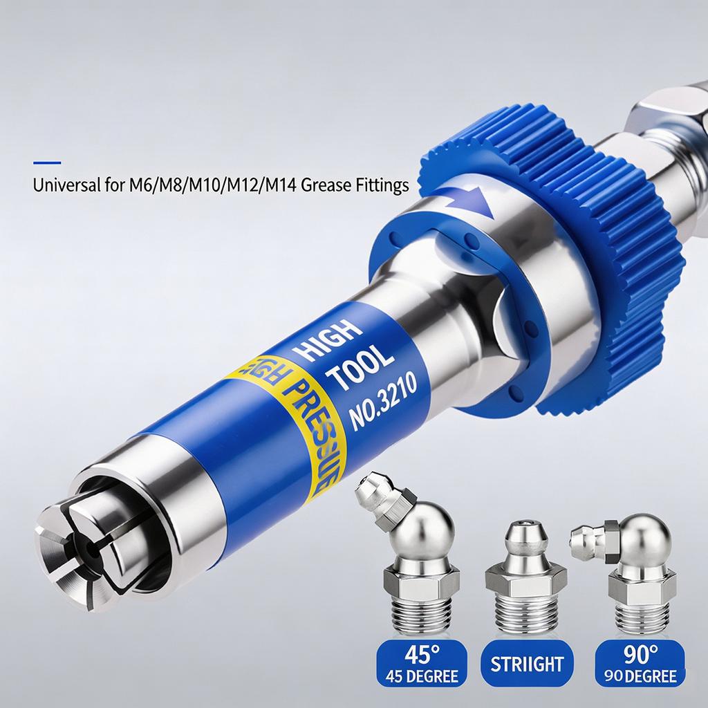Lock Clamp High Pressure Grease Coupler Self Locking Flat Head Nozzle For Manual Electric Pneumatic Grease Gun Lubrication Tool