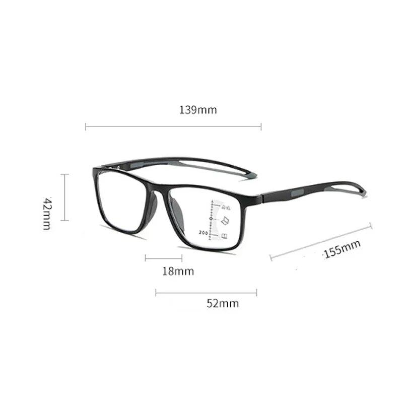 Kvinner Menn Sport Fotokromatiske multifokale briller Fargeskiftende nær fjernt Lesebriller Unisex Presbyopia Eyewear Solbriller