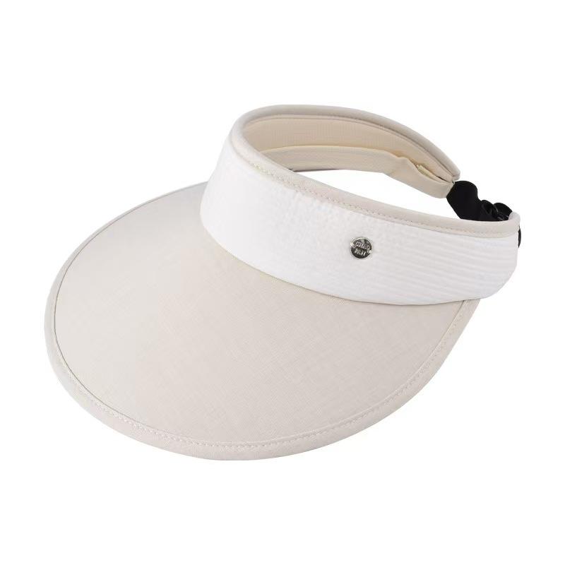Empty top hat, summer outdoor breathable anti-ultraviolet hat, men's big brim, small face, sun protection, sunshade, women's sports without traces