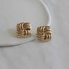 _JJ62G Gold Square Bold Earrings
