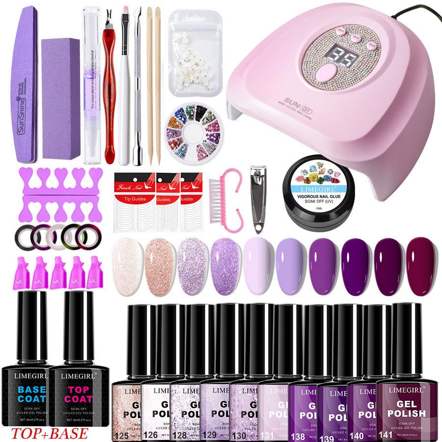 Petal Nail Kit Gel Polish LED Lamp Nail Tools Full Set Nail Art Decorations New Nail Gel DIY Set