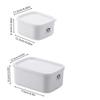 2pcs/White Rectangular Sealed Fresh-Keeping Box Refrigerator Food Storage Box