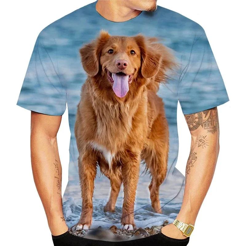 Summer Animal Dog 3D Print T-Shirts Casual Short Sleeve Streetwear Hip Hop Harajuku Men's T-shirts
