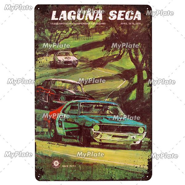 24 Heures Du Mans Metal Sign Vintage Plaque Tin Sign Wall Decor For Bar Pub Metal Crafts Retro Racing Car Poster Custom