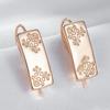 Fashion Glossy Long Drop Earring Women Unusual Square Pattern  Rose Gold Color Ethnic Bride Daily Fine Jewelry