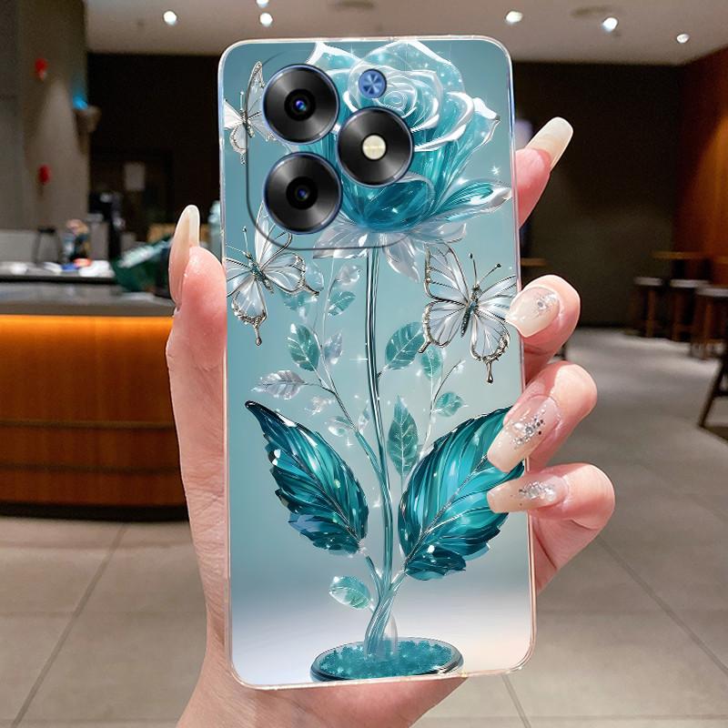 Fashion Flowers For Itel S23+ S23 Plus S681LN ItelS23+ 2023 Transparent Silicone Phone Protective Back Cover Shell Soft TPU Case