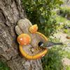 Resin Toadstool Bird Feeder Garden Mushroom Bird Feeder Decorative Wild Bird Feeder for Outdoor Backyard Tree Fence