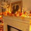 Fall Garland For Mantle 68.9 Inch Autumn Leaves Garland Maple Leaf Vine For Thanksgiving Harvest Halloween Christmas Farmhouse