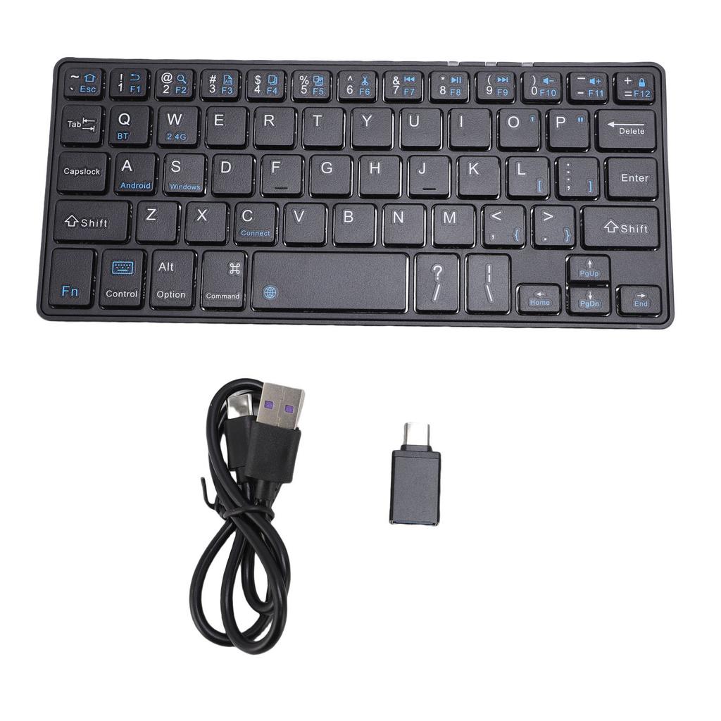 Wireless Keyboard Type C Rechargeable Double Mode 2.4G 59 Keys Ultra Slim Compact
