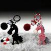 2026 Årets Häst Nyckelring Söt Flockad Svart Häst Väskhänge Lyckosam Zodiak Maskot Statyett Djur Nyckelring för Ryggsäckar