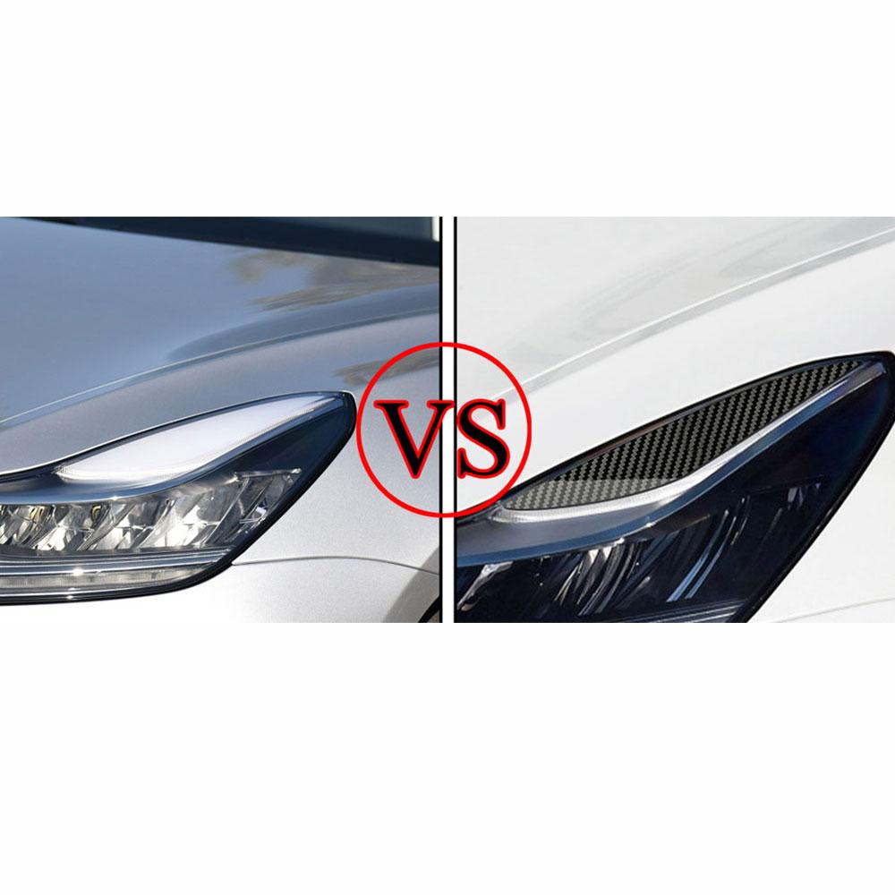 For Tesla Model 3 2017-2025 for Model Y 2019-2025 Headlight Trim Cover Front Lamp Sticker Eyebrow Eyelid Styling Accessories