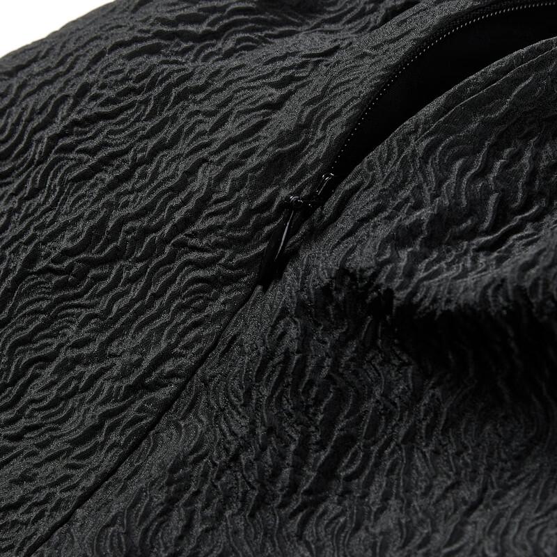 LEDIN Textured Contrast Collar Mini Dress