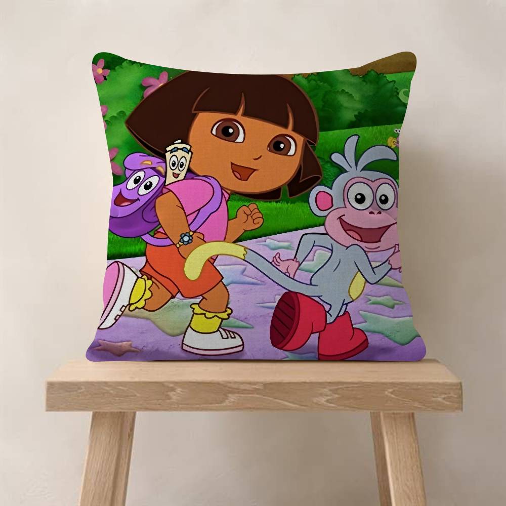 Cartoon D-Dora The E-Explorer Cushion Cover Inches Farmhouse Decor Home Throw Pillow Covers For Couch Decorations