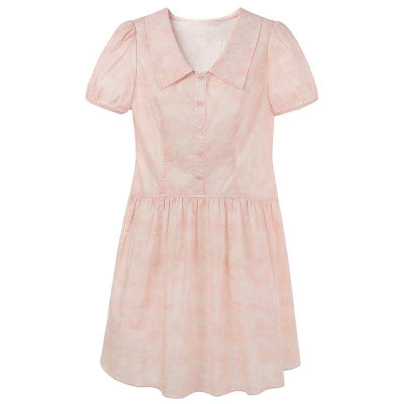 Sancai 100% Cotton Plus Size Bubble Sleeve Midi Dress L