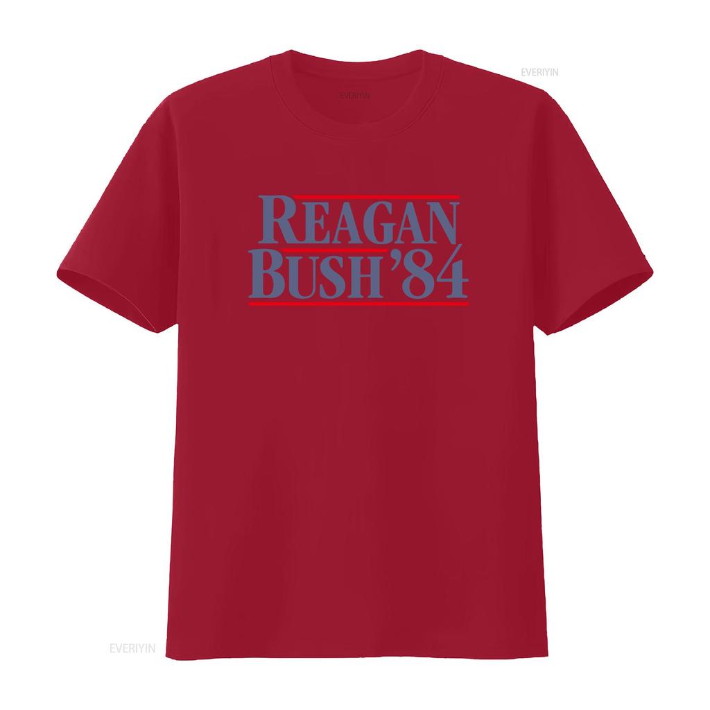 Reagan Bush 84 President Campaign 1984 Retro Vintage Premium Blend T Shirt Vintage Washed Designer Clothes Stylish Breathable