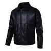 Nova Moda Jaqueta de Couro Casual com Lapela Masculina Jaqueta de Couro Solta Jaqueta de Motociclista Masculina