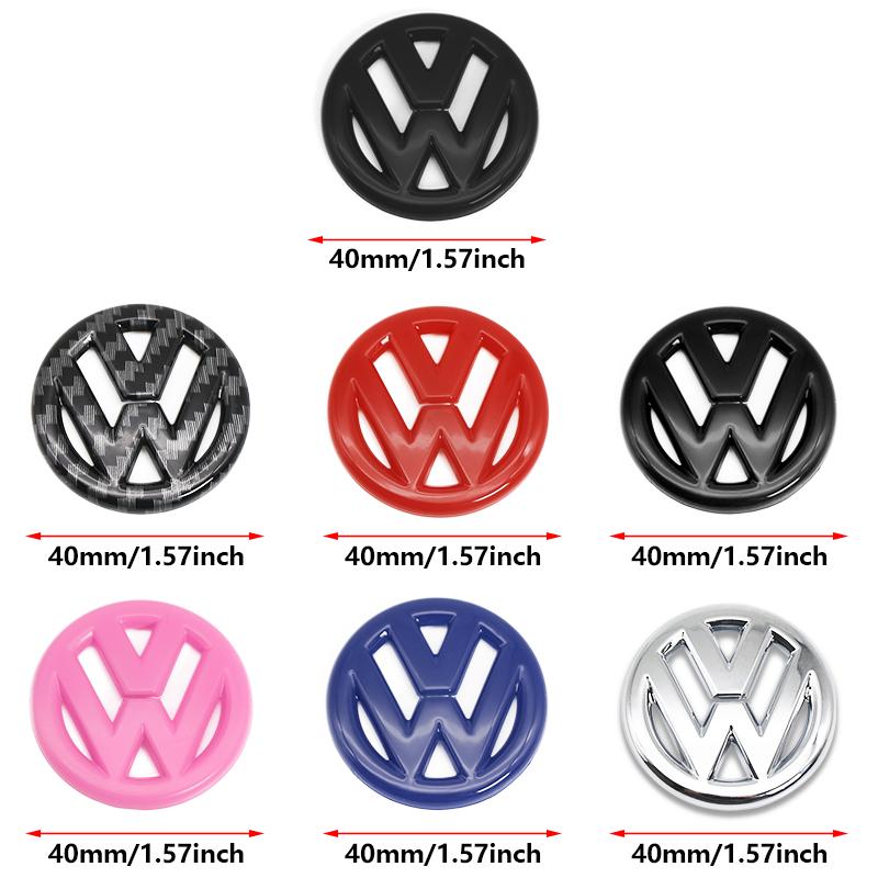 ABS Carbon Fiber Pattern Car Logo Steering Wheel Decoration Sticker Accessories For VW Gti R Line Golf 5 6 Passat Polo Scirocco Os5
