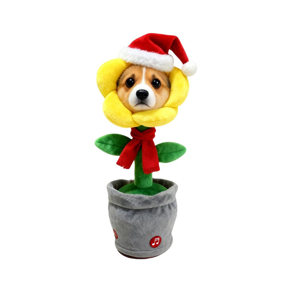 Customized Christmas Model Rechargeable Swing Singing And Talking Sunflower Toy