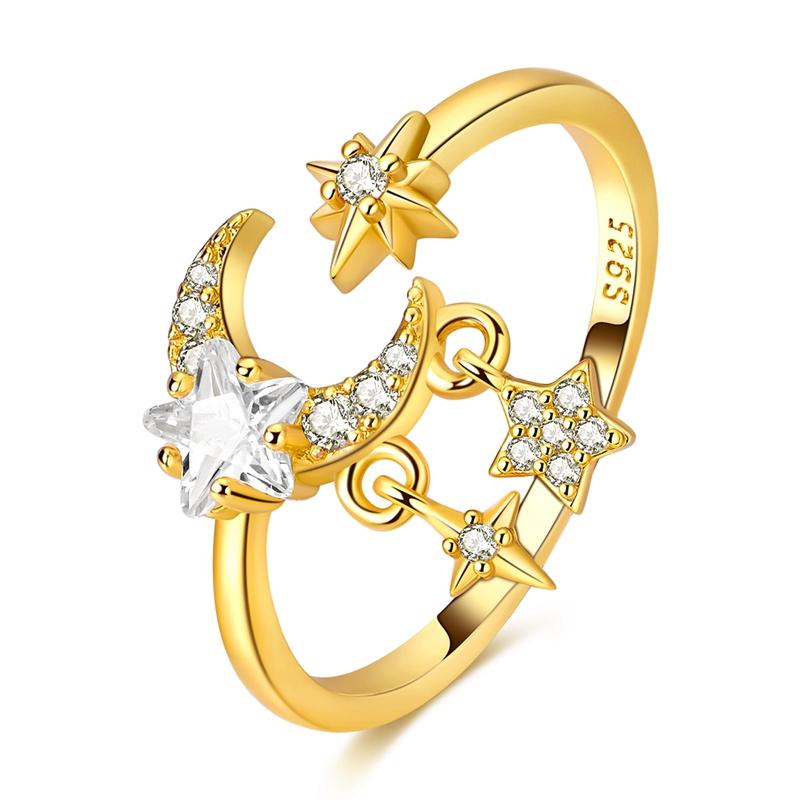 Free Size Ring For Women S925 Silver Original Blue Eyes Dragon Bee Shell Cherry Adjustable Rings Clover Chain Open Ring Jewelry