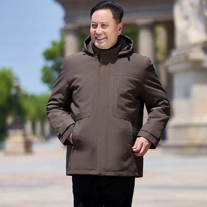 

Men s Goose Down Jacket with Removable Liner - Warm, Cold Protection, Quality Inspected XL хакі