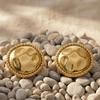 Maillard Vintage Twisted Edge Round Earrings, 18k Gold-Plated Stainless Steel Fashion Accessory