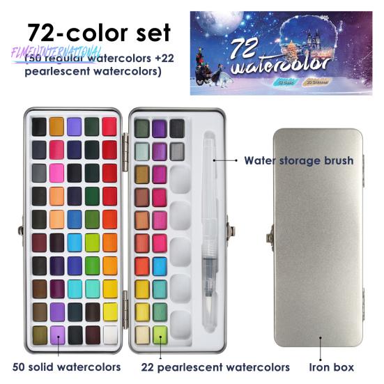 1 Set Solid Watercolor Set Solid Concentration - 50/72/90 Colors DIY Portable Artist Life Drawing Painting Solid Pigment Set, School Supply