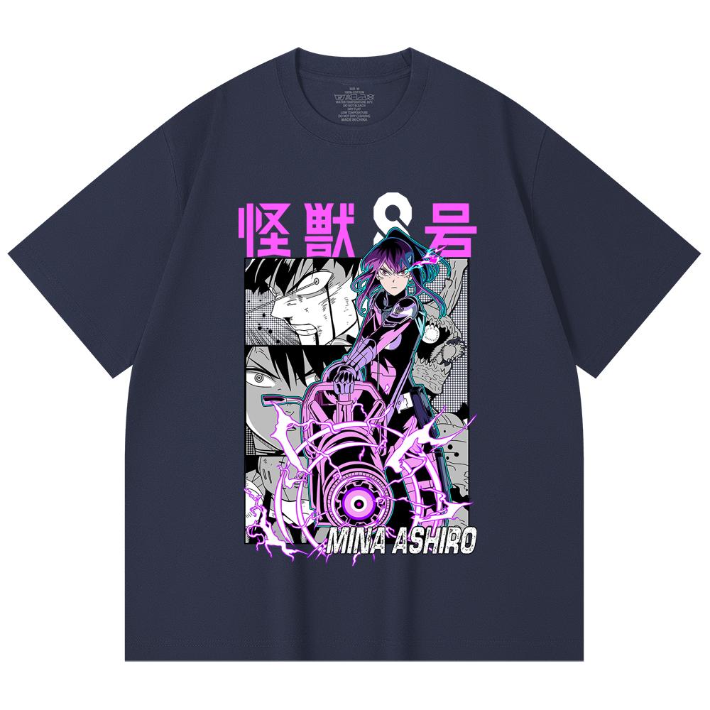 230 Gsm 100% Cotton Kaiju No 8 V15 Mina Print Unisex Heavy Cotton T Shirt