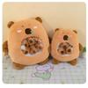 Cute Capybara Stuffed Toy Pillow Bag With Six Mini Plushies Stress-relief Dolls