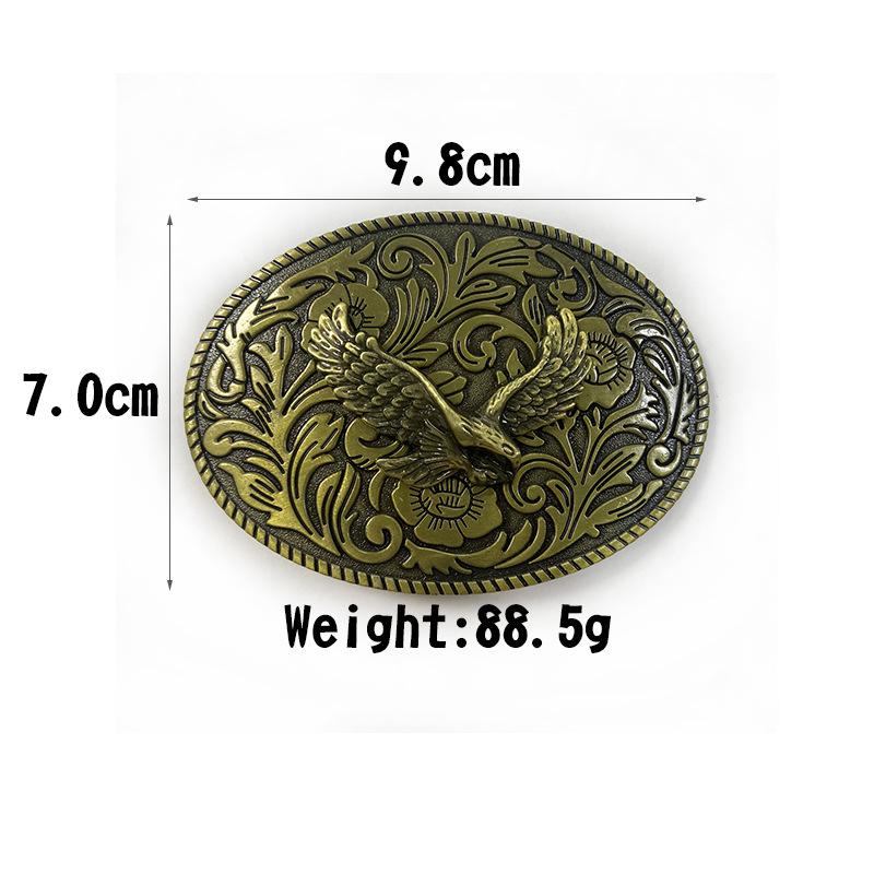 Mongolian Eagle Retro Zinc Alloy Belt Buckle | Antique Tin Finish | Knight Design