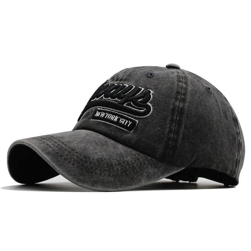 75 Number Embroidery Curved Brim Breathable UV Protection Sun Protection Cotton Baseball Cap for Couples Hip Hop