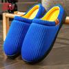 Men's Flannel Slippers with Striped Design, Memory Foam Padding and Non-Slip Tpr Outsole, Warm, Super Soft Indoor House Slippers for Winter At Home