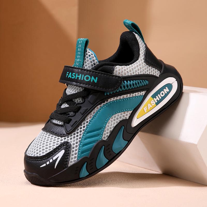 Autumn Non-Slip Breathable Mesh Boys' Sports Shoes with Soft Soles for Big Kids