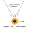 Modische zarte Sonnenblumen-Anhänger Choker Halsketten für Damen Imitationsperlen Schmuck Halskette Kleidung Accessoires Großhandel