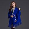 Autumn And Winter New Double-Sided Scarf Thick Warm Fashion Outdoor High Quality Comfortable Plum Embroidery Temperamental Shawl