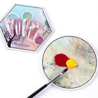 Nail Art Display Stand Retro Palette Starry Sky Butterfly Gel Polish Glitter Mix