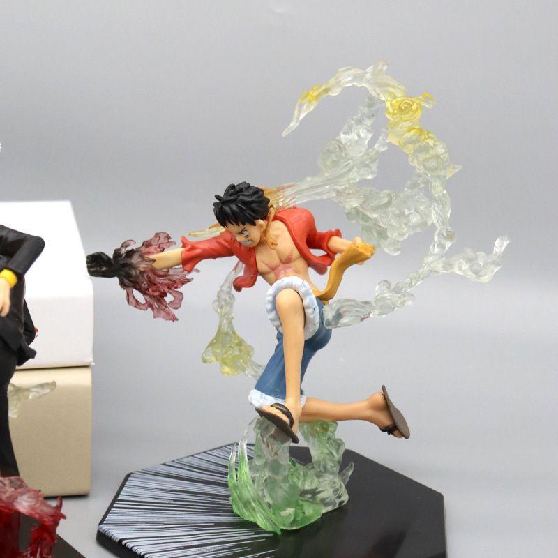 New One Piece Anime Figure Fire Fist Luffy Ace Sanji Battle Model Dolls PVC sabo Action Figurine Zoro Ghost Three-Knife Toys