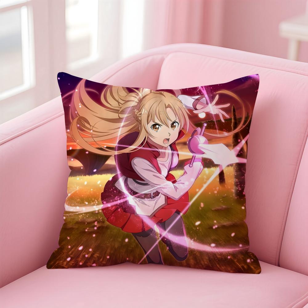 Asuna sword art online progressive Cushion Cover Pillow Case Soft Friendly Fabric Concealed Zipper
