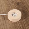 Xiaomi 5/6/8/10CM LED Desktop Decorative Wooden Round Lamp Holder DIY Birthday Gift Night Light Crystal Lamp Luminous Base USB Power
