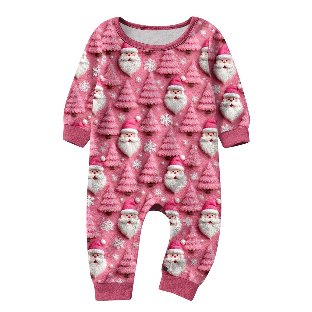 Matching Family Christmas Print Flannel Homewear Set Long-Sleeve Top And Pants