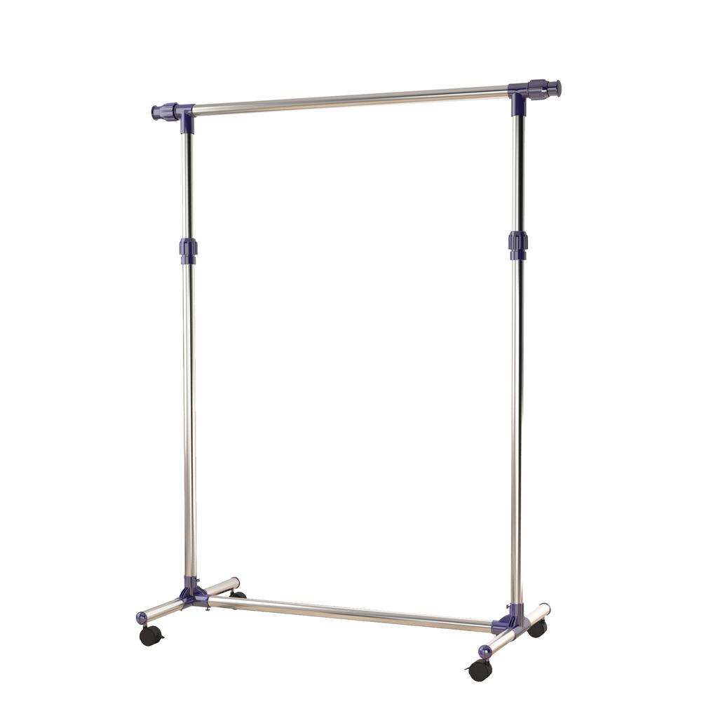 Coat Rack Clothes Rack with Casters Height-Adjustable and Extendable Clothes Rail Drying Rack Free-Standing Wardrobe for Entrance Area Stainless