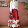 Chinese Ming Dynasty Style Hanfu For Women Stand Collar Summer Daily Printed horse-face  Skirt