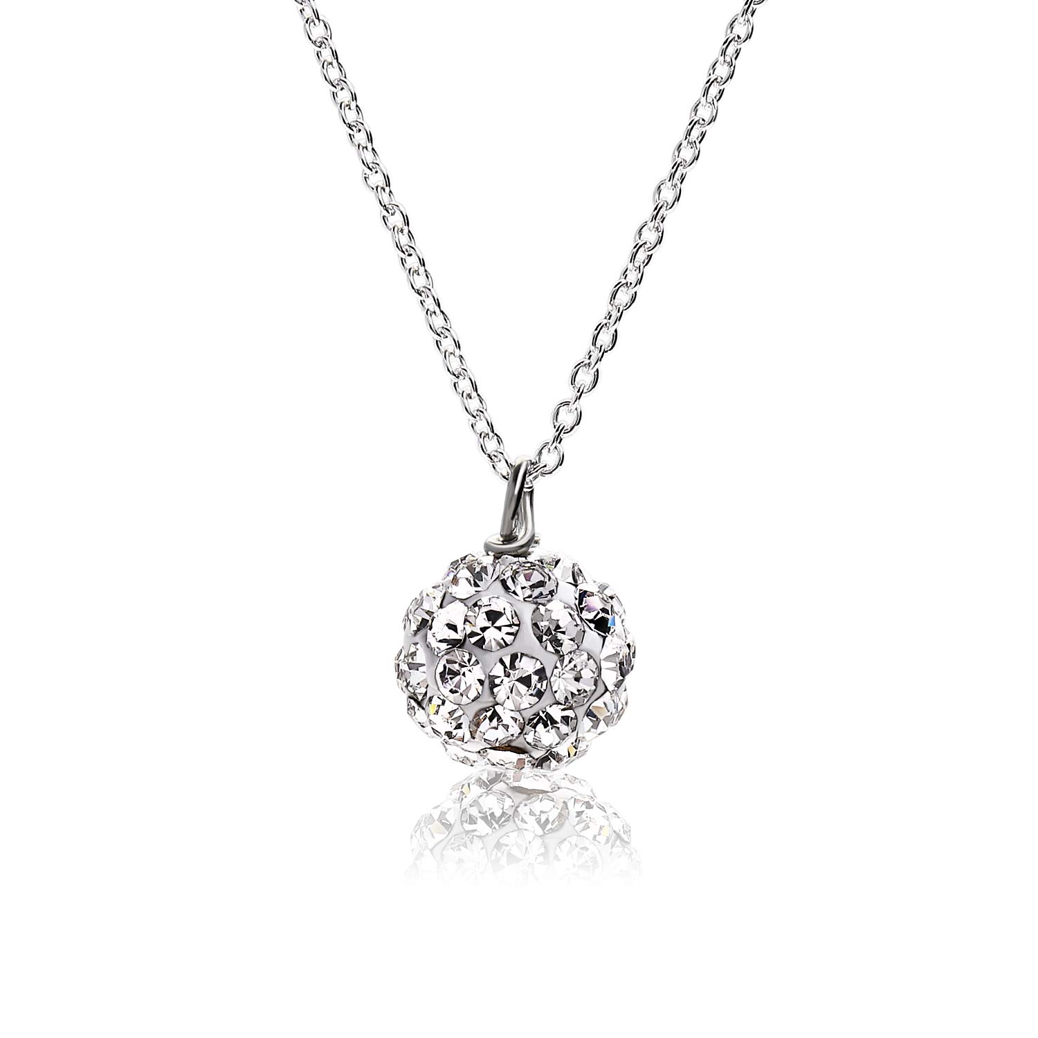 

[Naot Jewelry] Crystal Silver Necklace [Gift Box Included] Crystal Ball Women s Silver 925 Necklace Simple