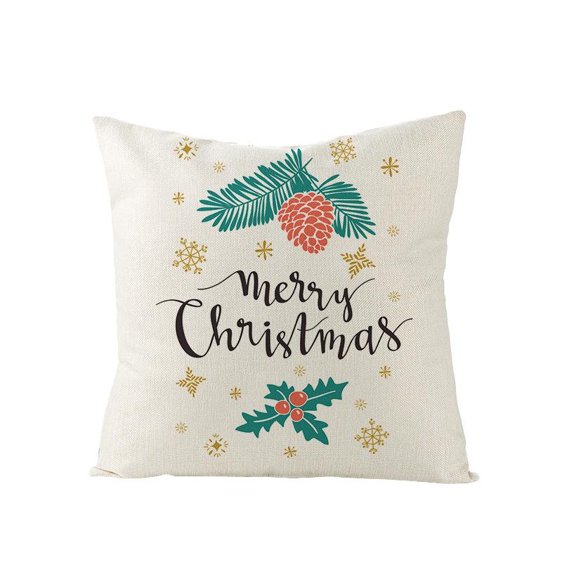 Home Polyester Pillow Cover Cartoon Digital Print Christmas Cushion Cover Living Room Sofa Cushion Cover