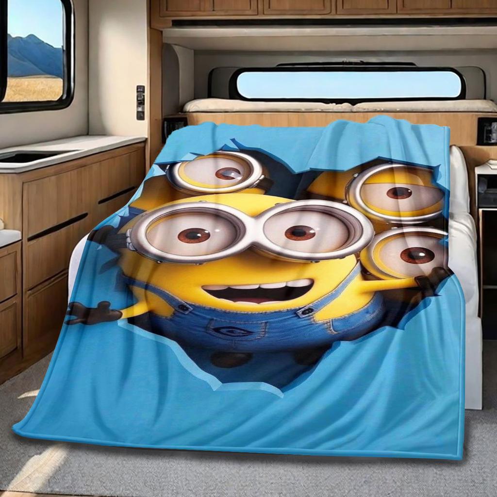 The Minions Breaking Through The Wall Blanket Is Suitable for Beds and Various Other Occasions, Making It A Perfect Gift.