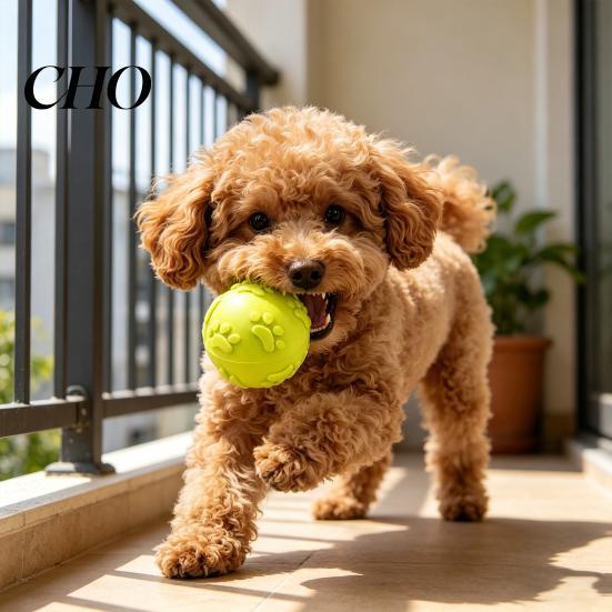 Squeaky Dog Ball Raised Texture Chew Toy Dogs Teeth Cleaning Bite-resistant Relieves Boredom And Anxiety for Puppy Teething Fetch Game Wear-resistant