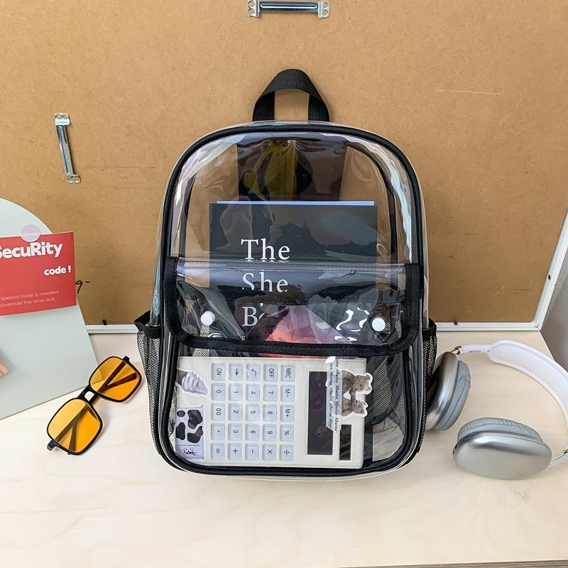 Transparent Exquisite PVC Fashion Backpacks Waterproof Durable Daily Commute School Bags hot sale Students Versatile Backpacks